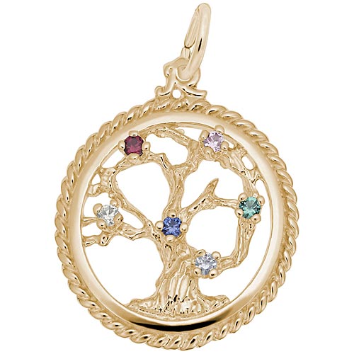 14K Gold Tree of Life Charm Select Stones by Rembrandt Charms