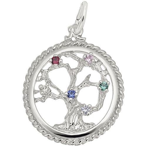 Sterling Silver Tree of Life Charm Select Stones by Rembrandt Charms Sterling Silver Tree of Life Charm Select Stones by Rembrandt Charms