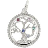 14K White Gold Tree of Life Charm Select Stones by Rembrandt Charms
