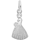 14k White Gold Bridesmaid or Flower Girl Charm by Rembrandt Charms