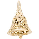 Gold Plate Filigree Bell Charm by Rembrandt Charms