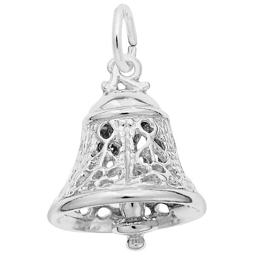 14K White Gold Filigree Bell Charm by Rembrandt Charms