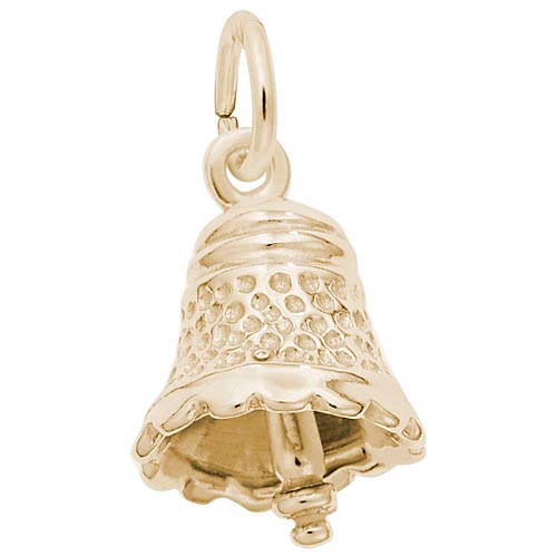 14K Gold Small Speckled Bell Charm by Rembrandt Charms