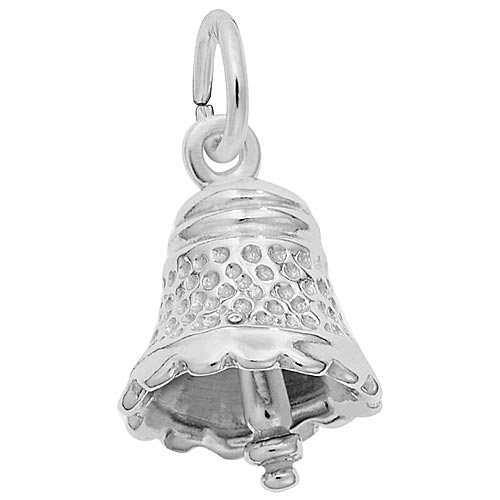 14K White Gold Small Speckled Bell Charm by Rembrandt Charms