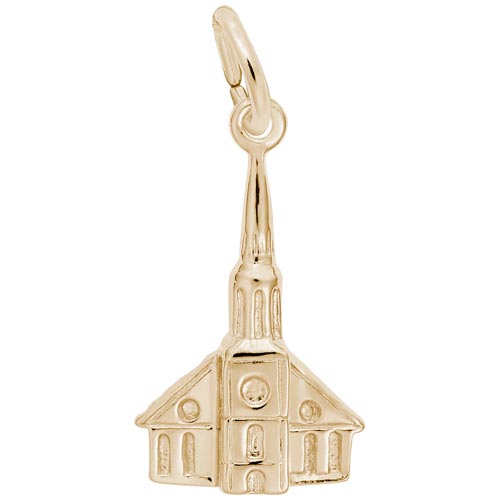 Gold Plate Steeple Church Charm by Rembrandt Charms