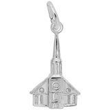 14K White Gold Steeple Church Charm by Rembrandt Charms