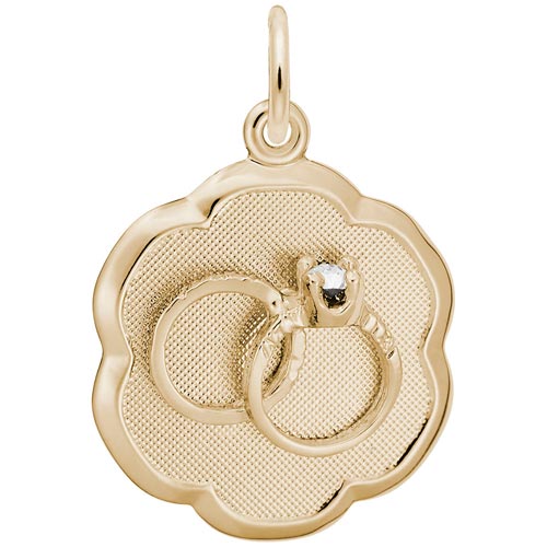 Gold Plated Wedding Rings Scalloped Disc by Rembrandt Charms Gold Plated Wedding Rings Scalloped Disc by Rembrandt Charms