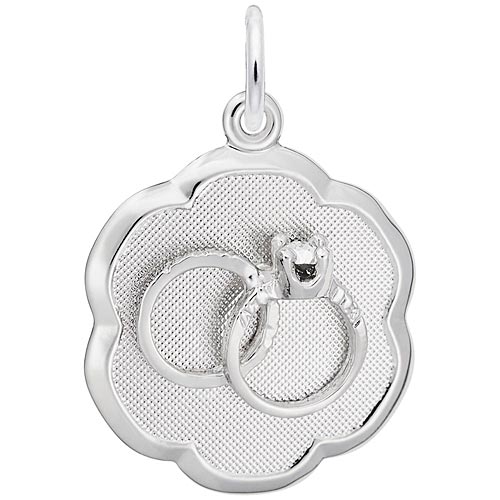 14K White Gold Wedding Rings Scalloped Disc by Rembrandt Charms 14K White Gold Wedding Rings Scalloped Disc by Rembrandt Charms