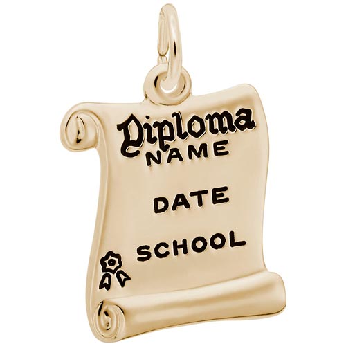 Rembrandt Diploma Charm, Gold Plate.