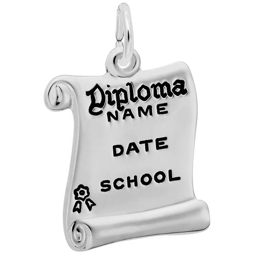 14k White Gold Graduation Diploma Charm by Rembrandt Charms 14k White Gold Graduation Diploma Charm by Rembrandt Charms