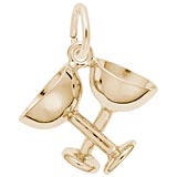 14K Gold Champagne Glasses Charm by Rembrandt Charms
