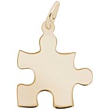 Gold Plated Autism Puzzle Piece Charm by Rembrandt Charms
