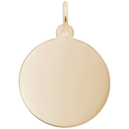 Gold Plate Med-Round Classic Disc Charm by Rembrandt Charms Gold Plate Med-Round Classic Disc Charm by Rembrandt Charms