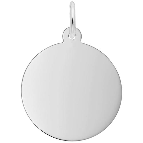 14K White Gold Med-Round Classic Disc Charm by Rembrandt Charms