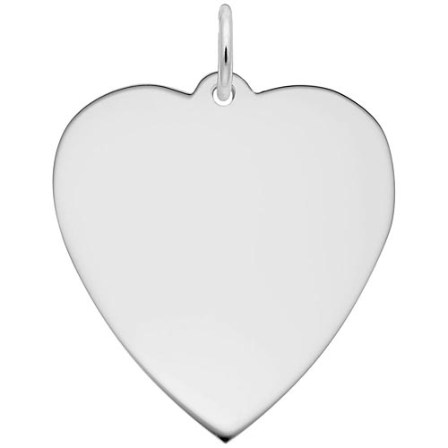 14K White Gold Large Classic Heart Charm by Rembrandt Charms