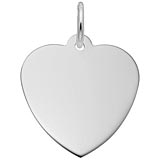 14K White Gold Classic Heart Charm by Rembrandt Charms