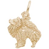 Gold Plate Pomeranian Dog Charm by Rembrandt Charms