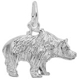 14k White Gold Grizzly Bear Charm by Rembrandt Charms