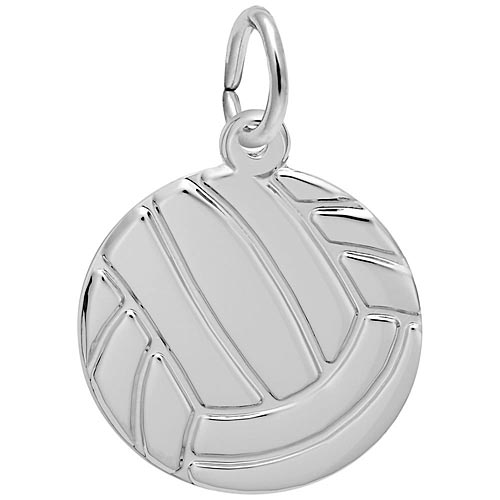 14K White Gold Flat Volleyball Charm by Rembrandt Charms