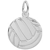 Sterling Silver Flat Volleyball Charm by Rembrandt Charms