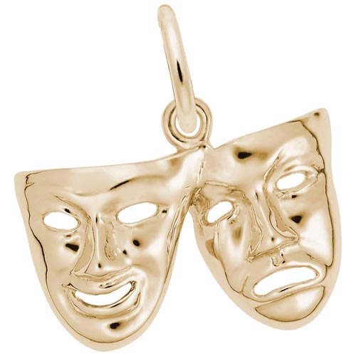 14k Gold Comedy and Tragedy Mask Charm by Rembrandt Charms