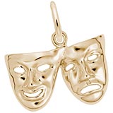 Gold Plate Comedy and Tragedy Mask Charm by Rembrandt Charms