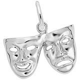 14K White Gold Comedy and Tragedy Mask Charm by Rembrandt Charms