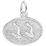 14K White Gold Synchronized Swimming Charm by Rembrandt Charms