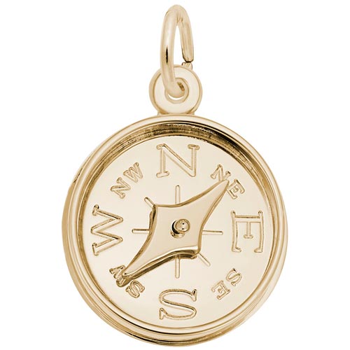 14k Gold Compass with Needle Charm by Rembrandt Charms