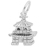 14K White Gold Oriental Temple Charm by Rembrandt Charms