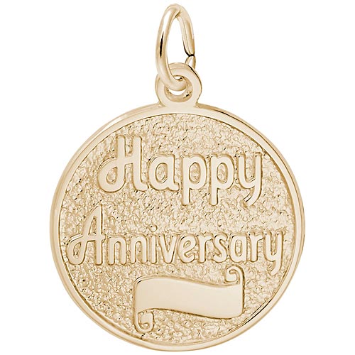14K Gold Happy Anniversary Disc Charm 14K Gold Happy Anniversary Disc Charm