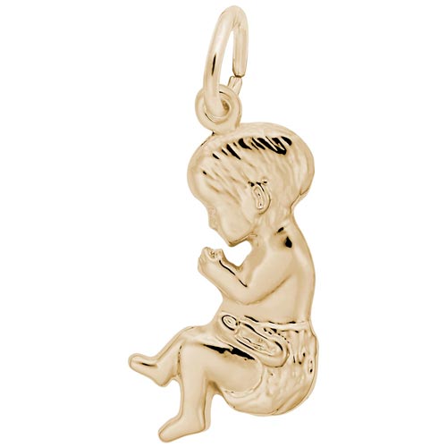14k Gold Baby Face Silhouette Charm by Rembrandt Charms