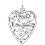 Sterling Silver Happy Anniversary Heart Charm