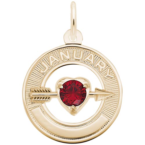 14k Gold 01 Jan Month of Love Charm by Rembrandt Charms 14k Gold 01 Jan Month of Love Charm by Rembrandt Charms