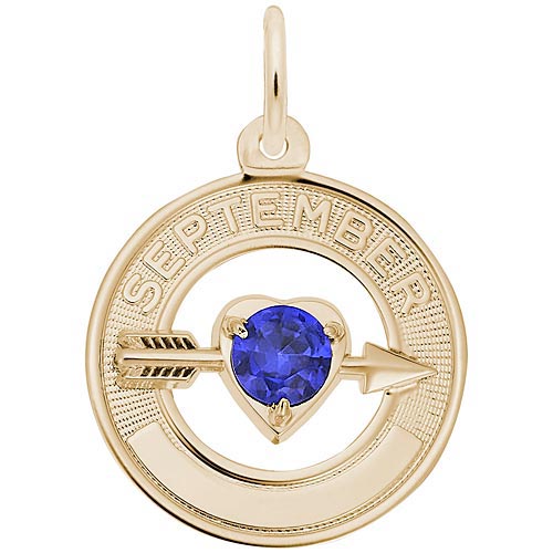 Gold Plated September Month of Love Charm