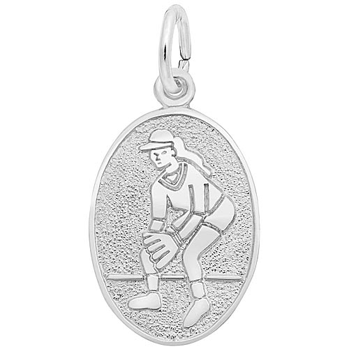Sterling Silver Softball Player Charm by Rembrandt Charms Sterling Silver Softball Player Charm by Rembrandt Charms