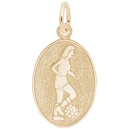 14K Gold Female Soccer Player Charm by Rembrandt Charms