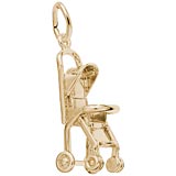 14K Gold Baby Stroller Charm by Rembrandt Charms