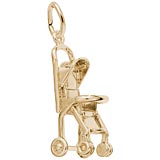 Gold Plated Baby Stroller Charm by Rembrandt Charms