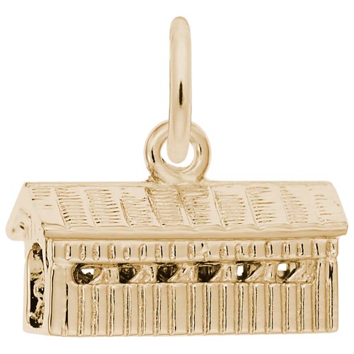 Gold Plate Covered Bridge Charm by Rembrandt Charms Gold Plate Covered Bridge Charm by Rembrandt Charms