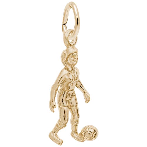 10K Gold Soccer Player Charm by Rembrandt Charms