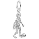 14K White Gold Soccer Player Charm by Rembrandt Charms