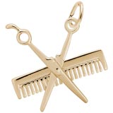 14K Gold Comb And Scissors Charm by Rembrandt Charms