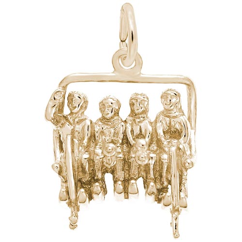Gold Plated Quad Ski Lift Chair Charm by Rembrandt Charms Gold Plated Quad Ski Lift Chair Charm by Rembrandt Charms