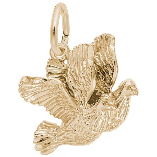 14K Gold Turtle Doves Bird Charm by Rembrandt Charms
