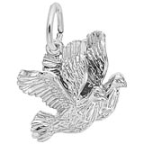 14K White Gold Turtle Doves Bird Charm by Rembrandt Charms