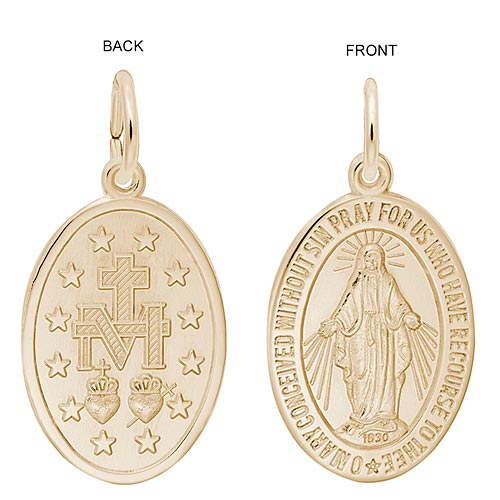 miraculous medal gold charm