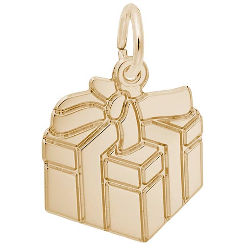 Gold Plated Gift Box Charm by Rembrandt Charms Gold Plated Gift Box Charm by Rembrandt Charms