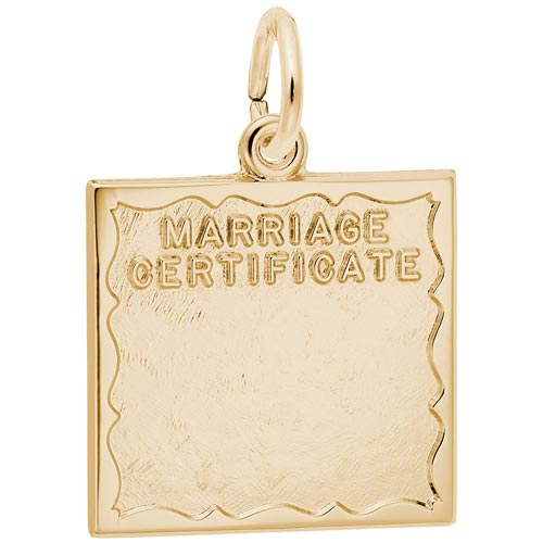 Rembrandt Marriage Certificate Charm, Gold Plate