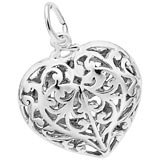 Sterling Silver Filigree Heart Charm by Rembrandt Charms